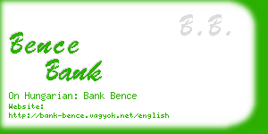 bence bank business card